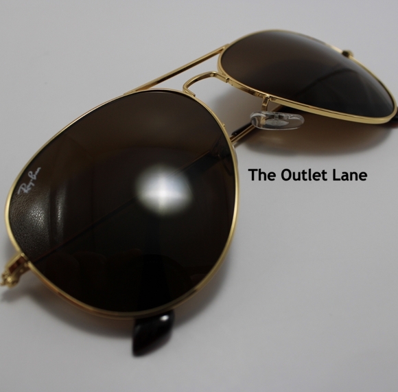 Model Display RayBan Aviator Brown Lens RB3025 Gold Frame - Picture 5 of 16